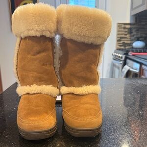 UGG Tan and Cream Shearling Boots